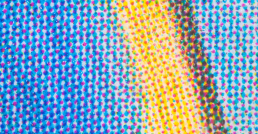 Close up of printed dots