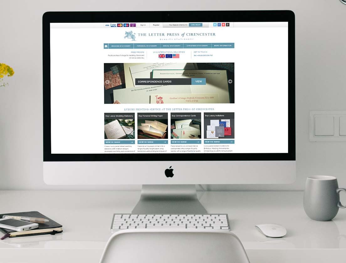 The Letter Press website design on iMac