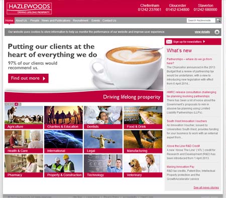 Hazlewoods web site design